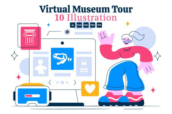 10 Virtual Museum Tour Illustration for Modern Graphics