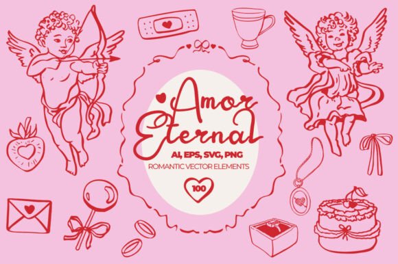 Amor Eternal Vector Elements: A Seller's Review of Graphics and Illustrations