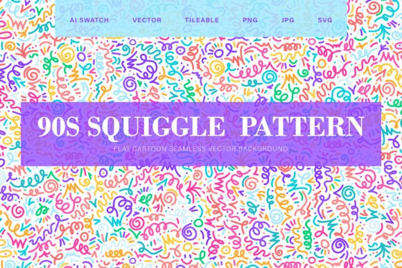 Bright Squiggle Seamless Pattern for Modern Graphics and Patterns