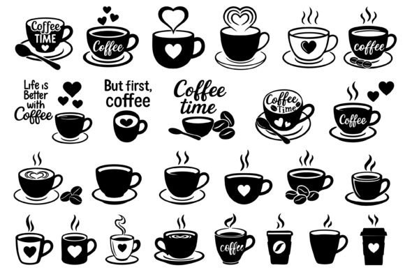 Coffee Cup Silhouette SVG Bundle: Graphics for Brand Stories