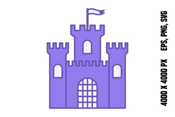 Colored Castle Icon Review for Graphics and Icons