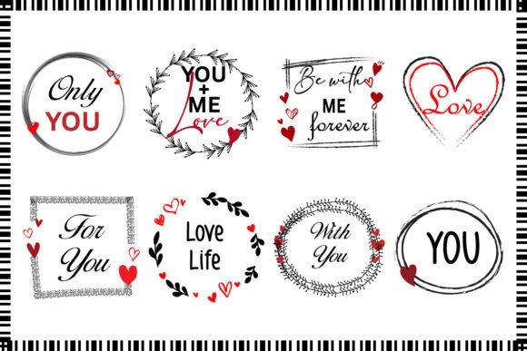 Doodle Love Frame Collection Vector for Graphics and Crafts