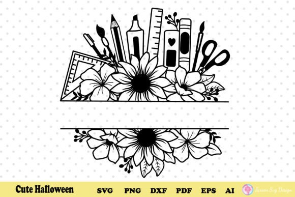 Floral Teacher Svg Teacher Monogram Svg for Graphics and Print Templates