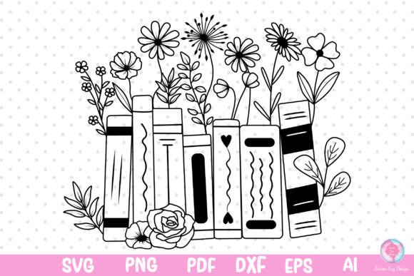 Flower Book Svg. Book with Flower Svg. for Graphics and Print Templates
