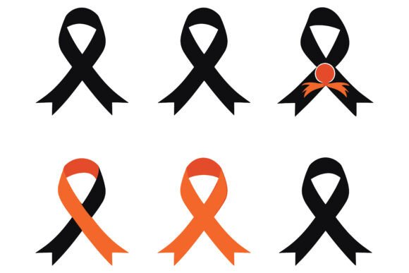 Leukemia Awareness Elegant Ribbon Graphics for Editorial Illustrations