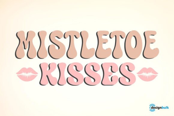 Mistletoe Kisses - Christmas Retro Graphics for Crafts