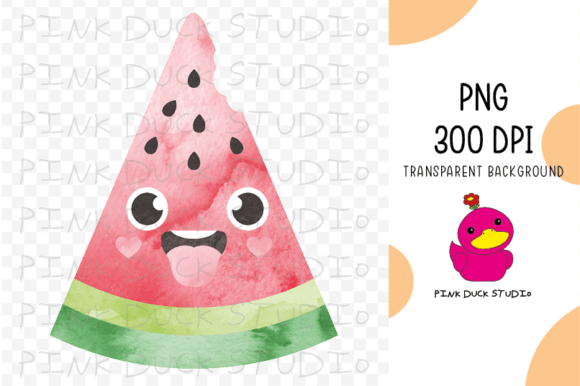 Watercolor Watermelon Summer Fruit Beach Graphics for Crafts